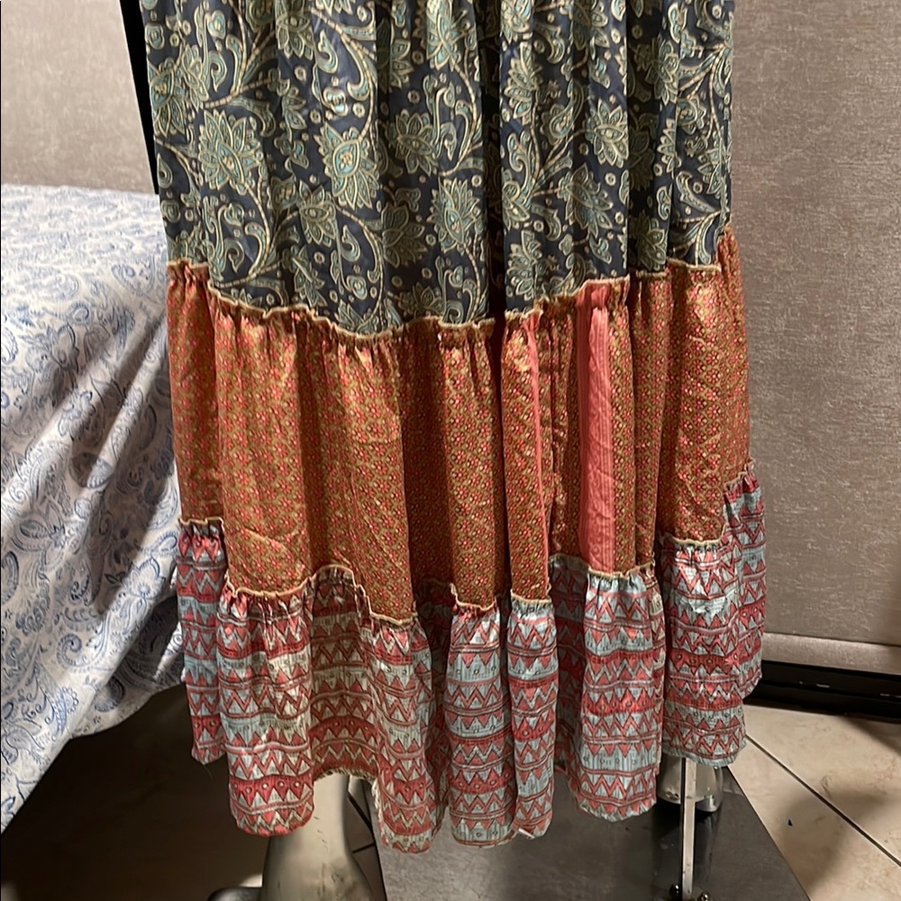 Multicolor Patchwork Maxi Dress - image 6